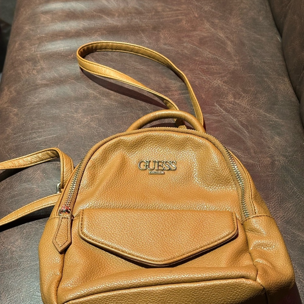 GUESS Camel Leather Backpack